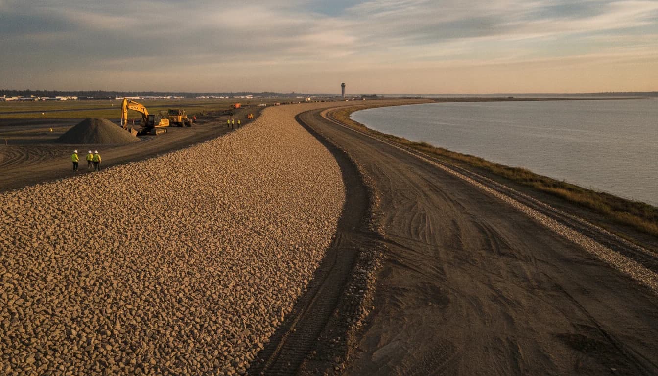 Airport Perimeter Dike Improvement Project Near Completion
